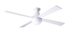 Modern Fan Co. BAL-FM-GW-42-AL-NL-002 - Ball Flush Fan; Gloss White Finish; 42" Aluminum Blades; No Light; Fan Speed and LT Control