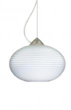 Besa Lighting 1KX-491207-SN - Besa Pape 10 Pendant 1Kx Opal Ribbed Satin Nickel 1x100W Medium Base