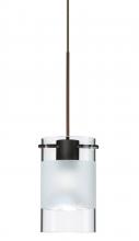Besa Lighting 1XT-6524EC-LED-BR - Besa Pendant Scope 4 Bronze Clear/Frost 1x5W LED MR16