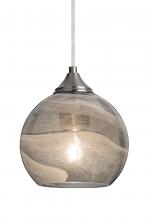 Besa Lighting J-JILLYSM-SN - Besa, Jilly Cord Pendant For Multiport Canopy, Vapor Smoke, Satin Nickel Finish, 1x60W Medium Base