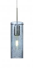Besa Lighting J-JUNI10BL-SN - Besa, Juni 10 Pendant For Multiport Canopy, Blue Bubble, Satin Nickel, 1x60W Medium Base
