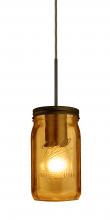 Besa Lighting J-MILO4AM-BR - Besa Pendant For Multiport Canopy Milo 4 Bronze Amber 1x40W Medium Base A15