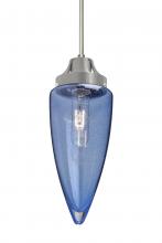 Besa Lighting J-SULUBL-SN - Besa, Sulu Cord Pendant For Multiport Canopy, Blue Bubble, Satin Nickel Finish, 1x60W Medium Base