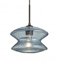 Besa Lighting J-ZENBL-BR - Besa, Zen Cord Pendant For Multiport Canopy, Blue Bubble, Bronze Finish, 1x60W Medium Base