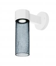 Besa Lighting JUNI10BL-WALL-LED-WH - Besa, Juni 10 Outdoor Sconce, Blue Bubble, White Finish, 1x4W LED