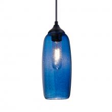 Besa Lighting OP-PINOT9BL-BK - Besa, Pinot 9 Outdoor Pendant, Blue Bubble, Black Finish, FInish 1xE26 Base