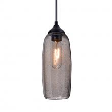 Besa Lighting OP-PINOT9SM-BK - Besa, Pinot 9 Outdoor Pendant, Smoke Bubble, Black Finish, FInish 1xE26 Base