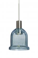 Besa Lighting X-KIBABL-LED-SN - Besa, Kiba Cord Pendant For Multiport Canopy, Blue Bubble, Satin Nickel Finish, 1x3W LED