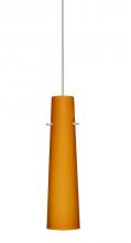 Besa Lighting 1XC-567480-LED-SN - Besa Camino Pendant Satin Nickel Amber Matte 1x50W MAX GY6.35 Base