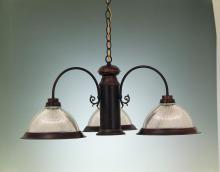 Hi-Lite MFG Co. H-103-D-66-CLR RIB - 4-LIGHT CHANDELIER