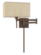 CAL Lighting WL-2930-RU - 60W Robson Wall Swing Arm Reading Lamp With Rectangular Hardback Fabric Shade.