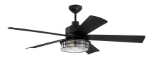 Craftmade GAR56FB5 - Garrick 56" 5-Blade Indoor/Outdoor (Wet) Ceiling Fan in Flat Black w/ Flat Black Blades