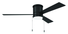 Craftmade MCYH52FB3-PC - McCoy Hugger 52" 3-Blade Ceiling Fan in Flat Black w/ Flat Black Blades (Pull-Chain)