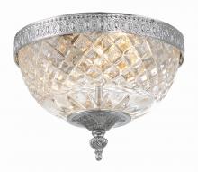Crystorama 117-8-CH - Radley 8'' Polished Chrome Faceted Cut Glass Bowl Flush Mount