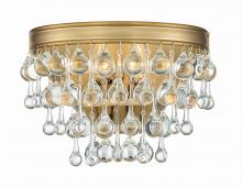 Crystorama 132-VG - Calypso 10.75'' Crystal Teardrop Vibrant Gold Sconce