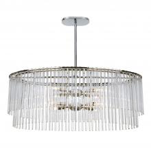 Crystorama 398-CH - Bleecker 36'' Polished Chrome Oval Chandelier