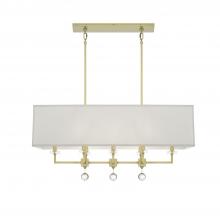 Crystorama 8109-AG - Paxton 38'' Aged Brass Linear Chandelier