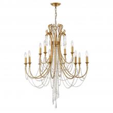 Crystorama ARC-1909-GA-CL-MWP - Arcadia 32.5'' Antique Gold Chandelier