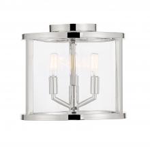 Crystorama DEV-B8003-PN_CEILING - Libby Langdon Devon 11.75'' Polished Nickel Semi Flush Mount