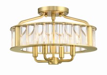 Crystorama FAR-6000-AG - Libby Langdon Farris 16.5'' Aged Brass Semi Flush Mount