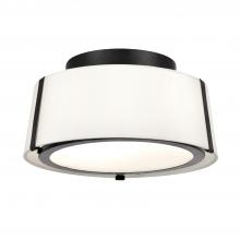 Crystorama FUL-903-BK - Fulton 12'' Black Semi Flush Mount