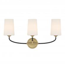 Crystorama NIL-70013-BF-MG - Niles 23.5'' Black Forged + Modern Gold Bathroom Vanity