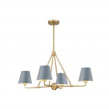 Crystorama XAV-B9304-VG-BL - Xavier 31.75'' Vibrant Gold + Blue Chandelier
