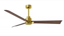 Matthews Fan Company AK-BRBR-WN-56 - Alessandra - 56" Three Blade Transitional Ceiling Fan - Brushed Brass Finish - Walnut Tone Blade