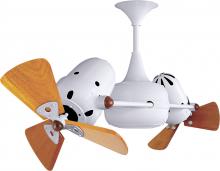 Matthews Fan Company DD-WH-WD - Duplo Dinamico - Rotational Ceiling Fan - Gloss White Finish - Mahogany Tone Blades