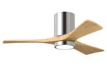 Matthews Fan Company IR3HLK-CR-LM-42 - Irene-3HLK-42" Three Blade Flush Mount Paddle Fan-5CCT Integrated LED-Chrome Finish