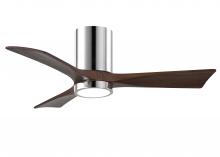 Matthews Fan Company IR3HLK-CR-WA-42 - Irene-3HLK-42" Three Blade Flush Mount Paddle Fan-5CCT Integrated LED-Polished Chrome Finish