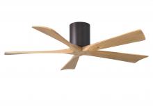Matthews Fan Company IR5H-TB-LM-52 - Irene-5H - 52" Five Blade Flush Mount Paddle Fan - Textured Bronze Finish - Light Maple Tone Bla
