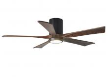 Matthews Fan Company IR5HLK-BK-WA-52 - Irene-5HLK-52" Five Blade Flush Mount Paddle Fan-5CCT Integrated LED-Matte Black Finish