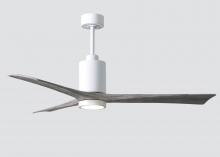Matthews Fan Company PA3-WH-BW-60 - Patricia-3-60" Three Blade Ceiling Fan-5CCT Integrated LED-Gloss White Finish-Barn Wood Tone Bla