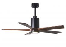 Matthews Fan Company PA5-BK-WA-52 - Patricia-5-52" Five Blade Ceiling Fan-5CCT Integrated LED-Matte Black Finish-Walnut Tone Blades
