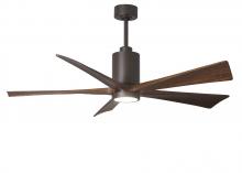 Matthews Fan Company PA5-TB-WA-60 - Patricia-5-60" Five Blade Ceiling Fan-5CCT Integrated LED-Textured Bronze Finish-Walnut Tone Bla