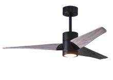 Matthews Fan Company SJ-BK-BW-52 - Super Janet - 52" Ceiling Fan - Integrated LED - Matte Black Finish - Barn Wood Tone Blades
