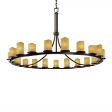 Justice Design Group CNDL-8716-14-AMBR-DBRZ - Dakota 21-Light 1-Tier Ring Chandelier