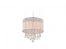Avenue Lighting HF1501-SLV - Beverly Dr. Round Silver Silk String Shade And Crystal Dual Sconce