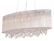 Avenue Lighting HF1503-SLV - Beverly Dr. Oval Silver Silk String Shade And Crystal Dual Sconce Chandelier