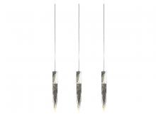 Avenue Lighting HF1900-3-AP-CH - Aspen  37" Linear  Multi  Pendant in Polished Chrome and Bubbled Crystal