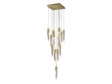 Avenue Lighting HF1905-13-AP-BB - Aspen  13 Light Multi  Pendant in Brushed Brass with Bubbled Crystal