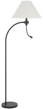 CAL Lighting BO-3178FL-DB - 100W 3 way Ashland mini arc metal floor lamp with gooseneck 2W led reading light