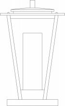 Arroyo Craftsman BRC-10CLR/WHT-MB - 10" brighton column mount