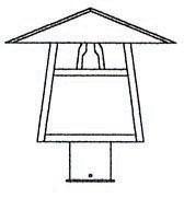 Arroyo Craftsman CP-12BGW-RC - 12" carmel post mount with bungalow overlay
