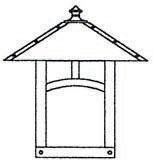Arroyo Craftsman EW-16TGW-RC - 16" evergreen flush wall mount with t-bar overlay