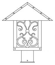 Arroyo Craftsman TRP-12ASGW-BK - 12" timber ridge post mount with ashbury  filigree