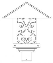 Arroyo Craftsman TRP-16ASCS-BK - 16" timber ridge post mount with ashbury  filigree