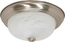 Nuvo 60/198 - 2 Light; 13 in.; Flush Mount; Alabaster Glass; Brushed Nickel Finish