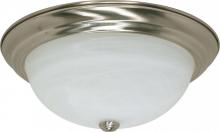 Nuvo 60/199 - 3 Light; 15 in.; Flush Mount; Alabaster Glass; Brushed Nickel Finish